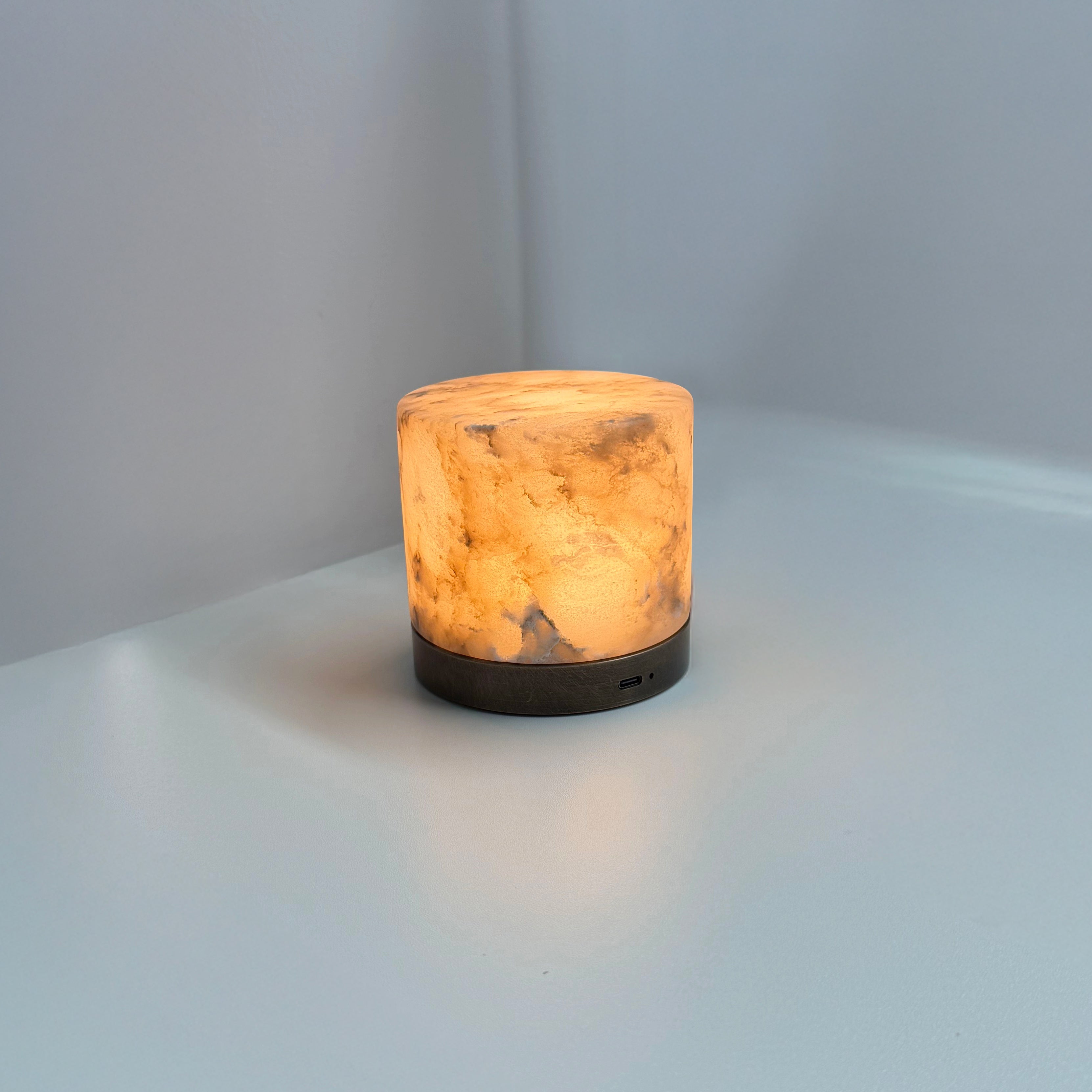 Cylinder Alabaster Night Table Lamp - Yun