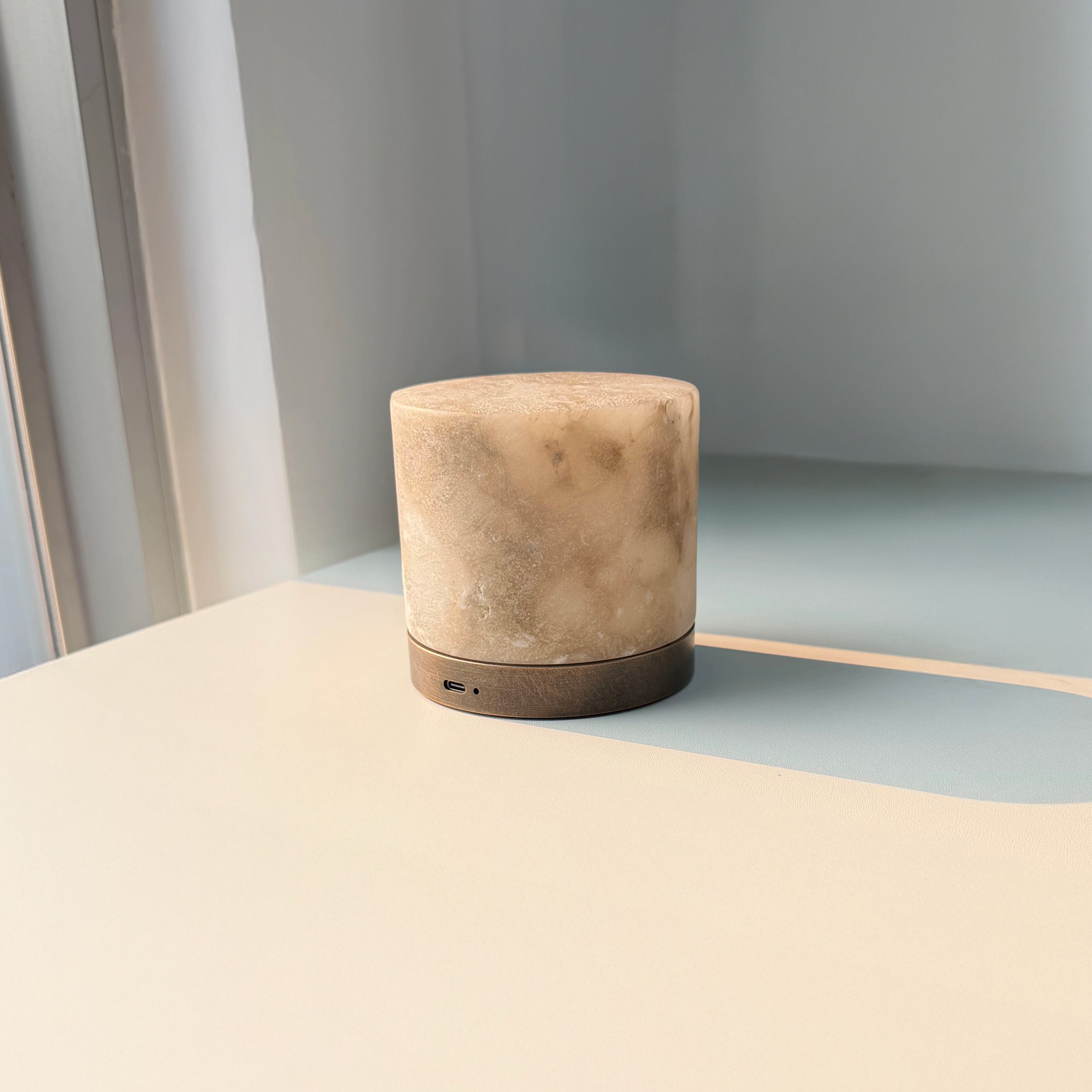 Cylinder Alabaster Night Table Lamp - Yun