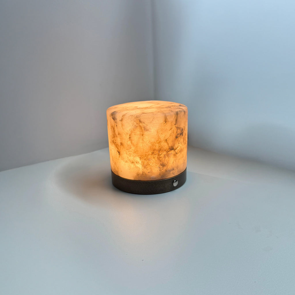 Cylinder Alabaster Night Table Lamp - Yun