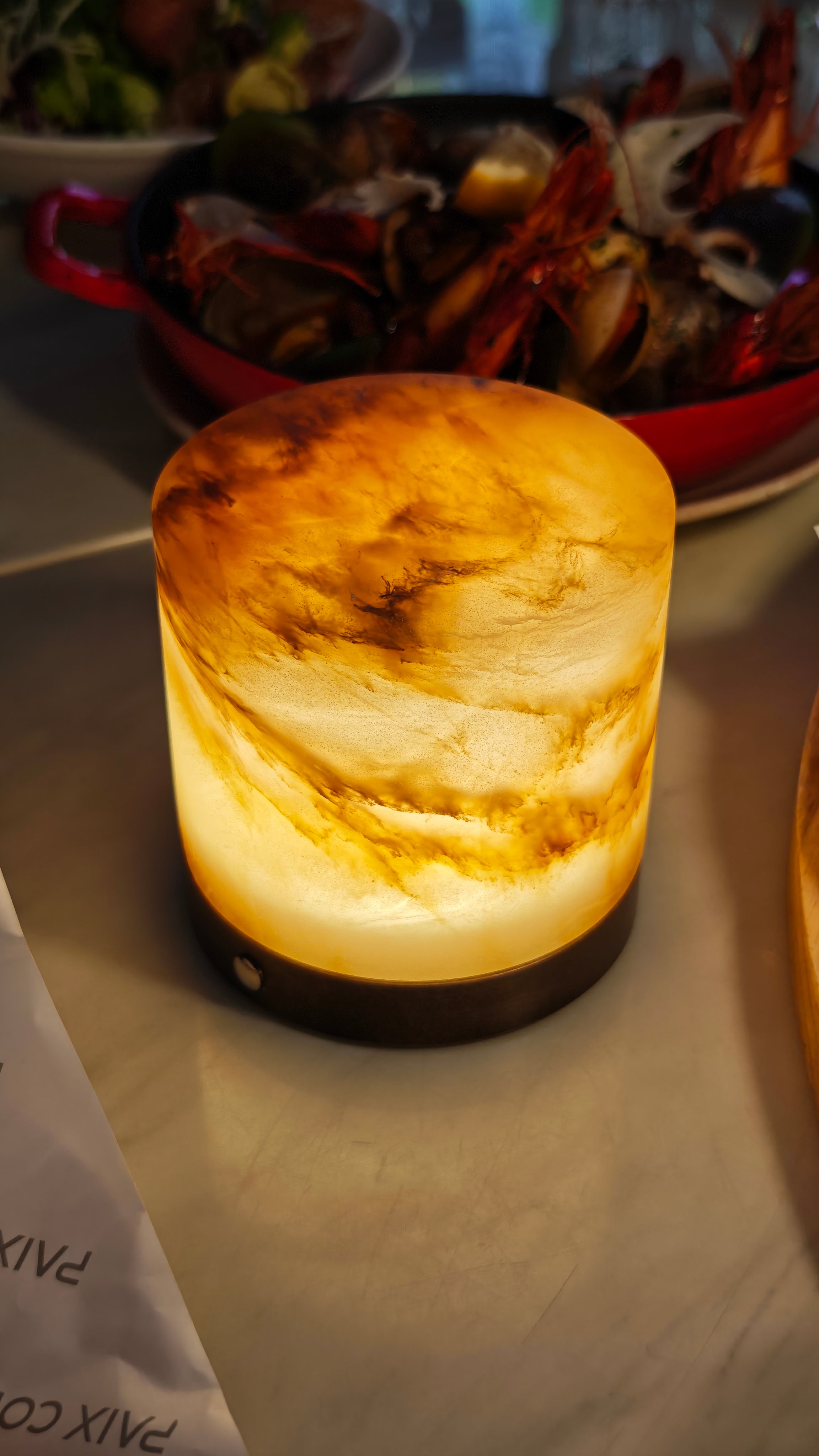 Cylinder Alabaster Night Table Lamp - Yun