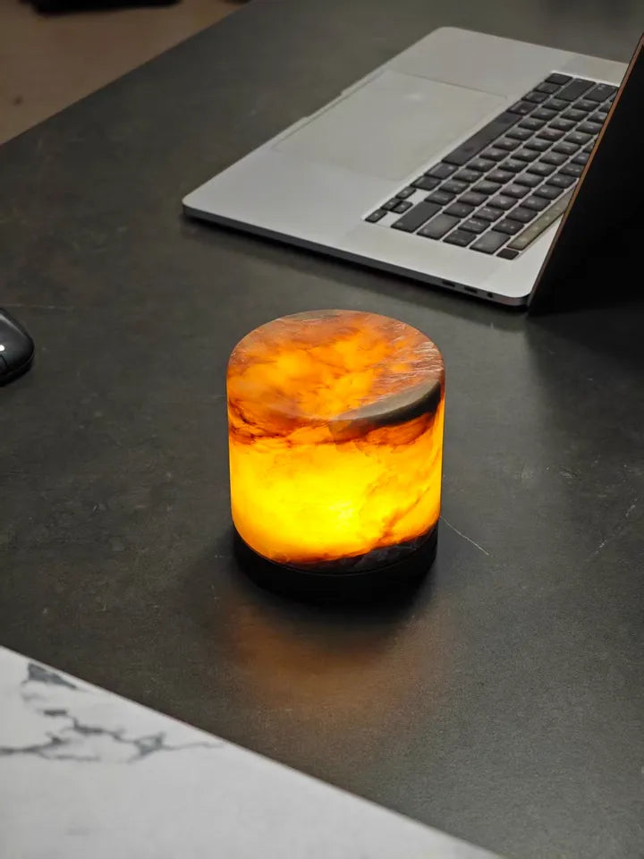 Cylinder Alabaster Night Table Lamp - Yun